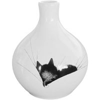 La mode responsable Vases / caches pots d'intérieur Parastone Petit vase en céramique rond Chats par Dubout Blanc