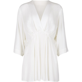 Vêtements Femme Paréos Lisca Tunique de plage manches trois-quarts Panama Blanc