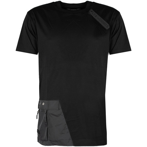Vêtements Homme T-shirts manches courtes Les Hommes LKT152 703 | Oversized Fit Mercerized Cotton T-Shirt Noir