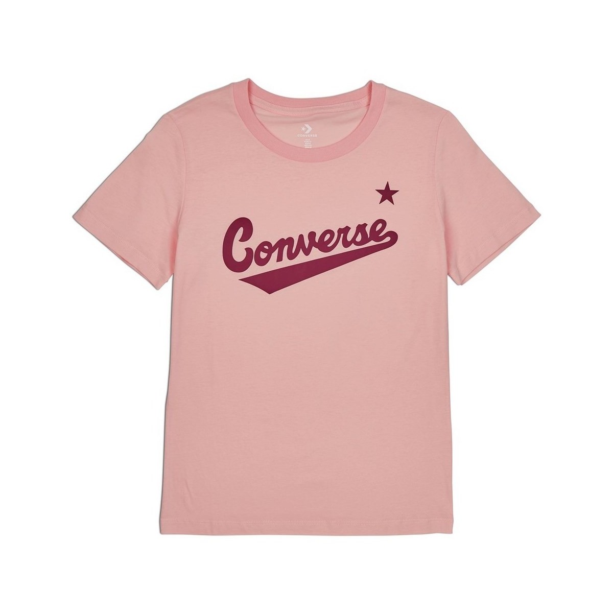 Vêtements Femme T-shirts manches courtes Converse Scripted Wordmark Tee Rose