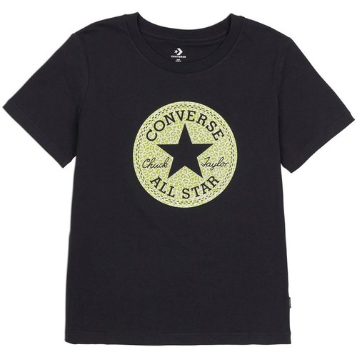 Vêtements Femme T-shirts manches courtes Converse Chuck Taylor All Star Leopard Patch Tee Noir
