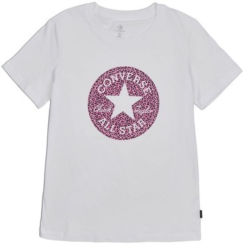 Vêtements Femme T-shirts manches courtes Converse La saison des robes Leopard Patch Tee Blanc