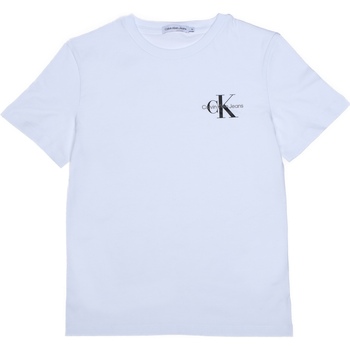 Vêtements Garçon T-shirts manches courtes Calvin Klein Jeans Tee Shirt Garçon manches courtes Blanc