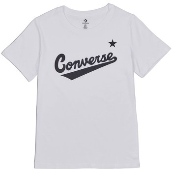 Vêtements Femme T-shirts manches courtes Converse Scripted Wordmark Tee Blanc