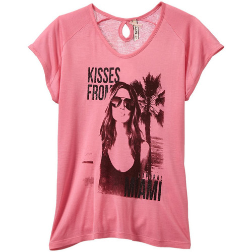 Vêtements Fille Chemises manches courtes Kaporal T-Shirt Fille ILPI Sweet pink Rose