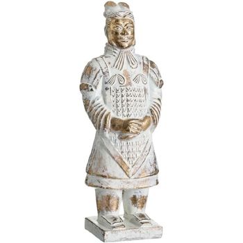 Maison & Déco Tapis Rond En Jute 120 Cm Ixia Statuette Soldat en terre cuite de l'Empereur Qin Blanc