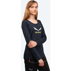Vêtements Femme T-shirts manches longues Salewa Solidlogo CO W L/S Tee 25280-3991 Bleu