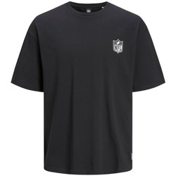 Vêtements Homme T-shirts & Polos Jack & Jones 12206810 NFL LOGO TEE-BLACK LOOSE FIT Noir