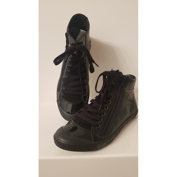 Chaussures Femme Baskets montantes Wild Code Sneakers cuir et verni Noir