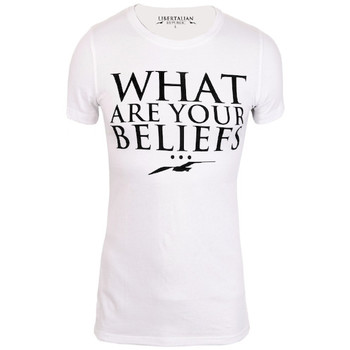 Vêtements Femme T-shirts manches courtes Libertalian-Républic T-Shirt  Libertalia-Républic What are your beliefs blanc Blanc