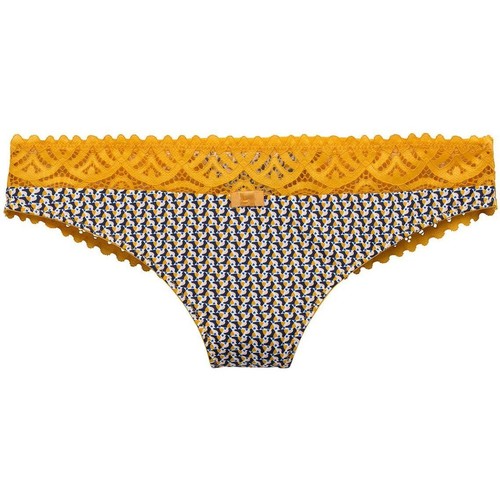 Sous-vêtements Femme Culottes & autres bas Femme | Tanga jaune Tartelette - WA83327