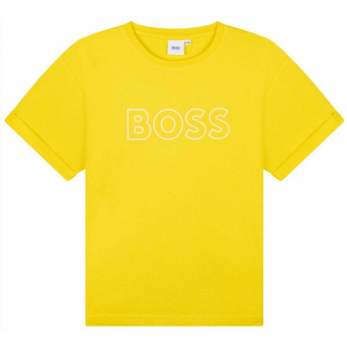 Vêtements Enfant T-shirts & Polos BOSS Tee shirt junior   jaune  J25N82 Jaune
