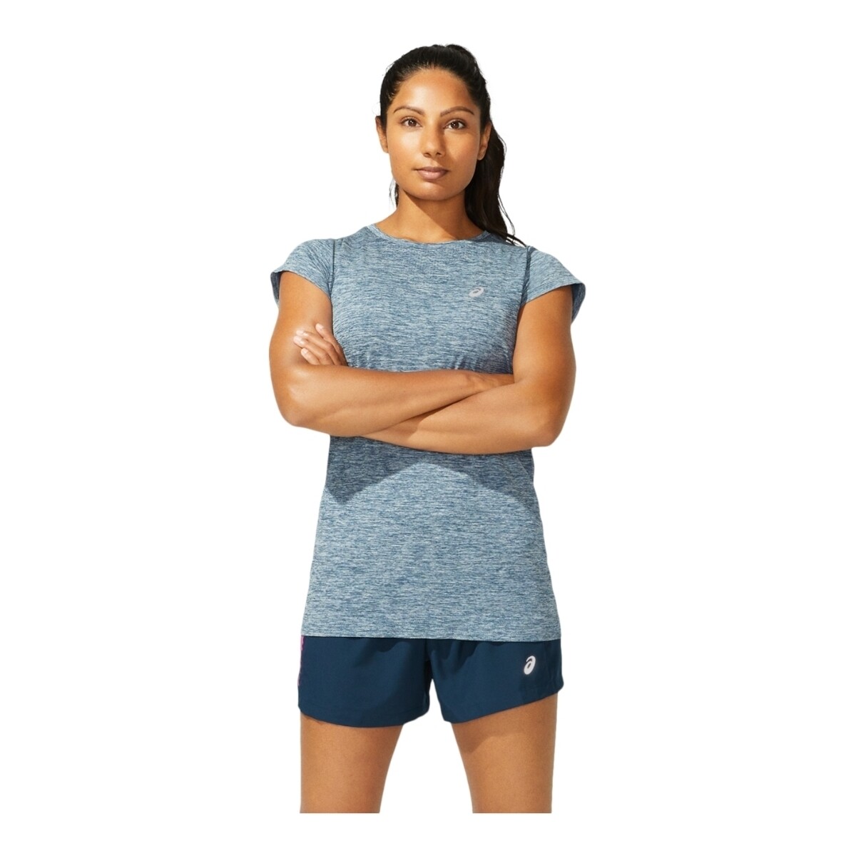 Vêtements Femme T-shirts manches courtes Asics Race Seamless SS Tee Bleu