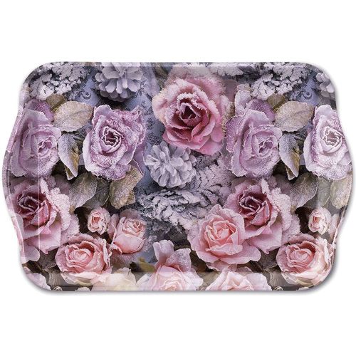 Torchon En Coton Tournesols Vides poches Ambiente Mini plateau rectangulaire Roses d'hiver Rose