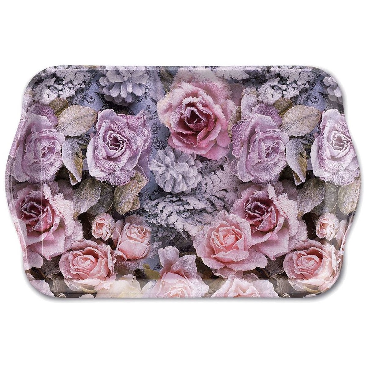 Maison & Déco Vides poches Ambiente Mini plateau rectangulaire Roses d'hiver Rose