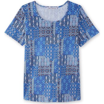 Vêtements Femme T-shirts & Polos Daxon by  - Tee-shirt pur coton lot de 2 Bleu