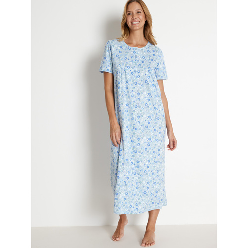 Daxon by - Chemise de nuit en maille Bleu - Vêtements Pyjamas / Chemises de  nuit Femme 31,49 €