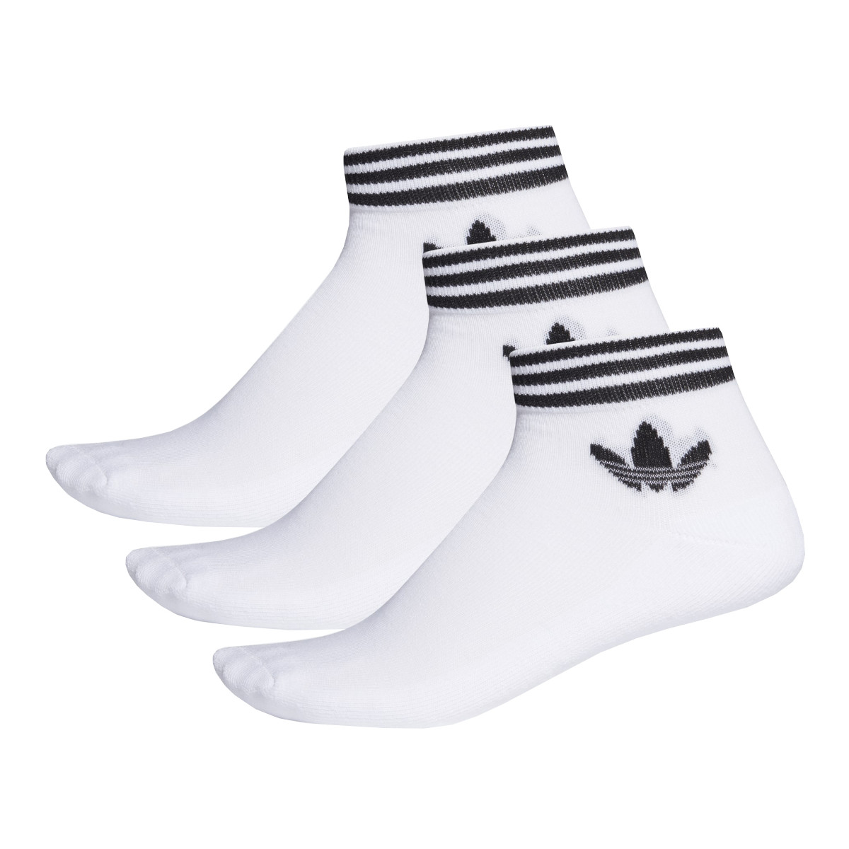 Sous-vêtements Chaussettes de sport adidas Originals adidas Trefoil Ankle Socks 3 Pairs Blanc