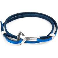 Montres & Bijoux Homme Bracelets Anchor & Crew Bracelet Ancre Flyak Argenté et Cuir Plat blue