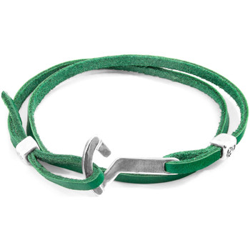 Montres & Bijoux Homme Bracelets Anchor & Crew Bracelet Ancre Flyak Argenté et Cuir Plat green