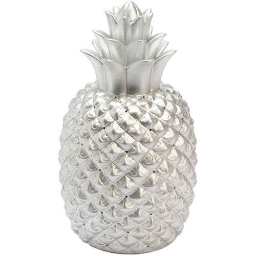 The Bagging Co Cache Pot De Fleur Gris Amadeus Lampe Ananas en porcelaine 30 cm Argenté