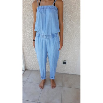 Vêtements Femme Combinaisons / Salopettes Jupe Damassée Fond Bleu Avec Combinaison le temps des cerises Bleu