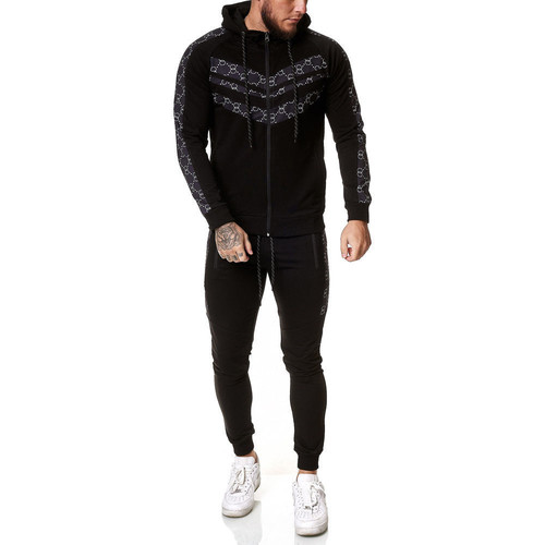 Vêtements Homme Joggings & Survêtements Homme | Survêtement fashion homme Survêt 13108 noir, Blanc - QI08434