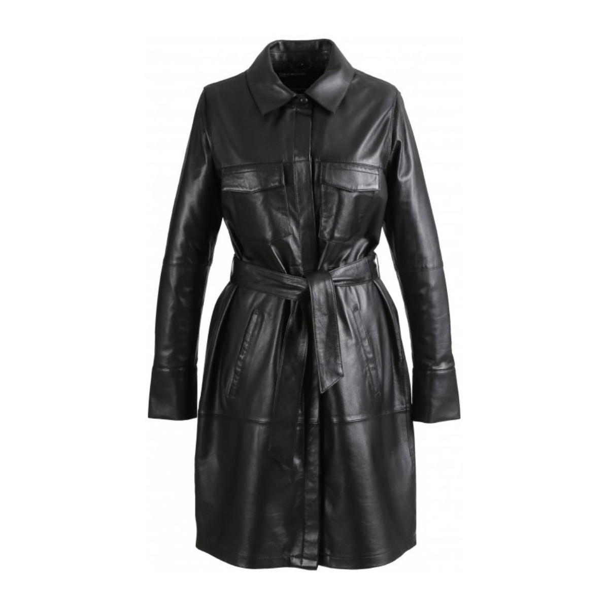 Vêtements Femme Robes longues Oakwood Robe chemise en cuir  Ref 54344 noir Noir