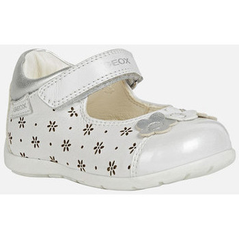 Chaussures Fille Ballerines / babies Geox B KAYTAN GIRL blanc/argent
