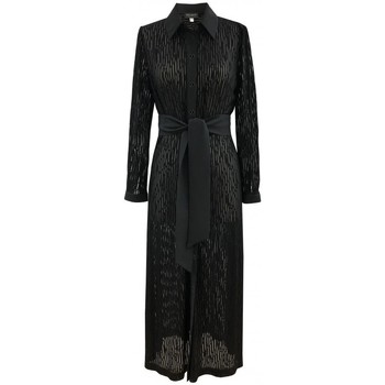 robe georgedé  robe liliane noir longue avec ceinture 