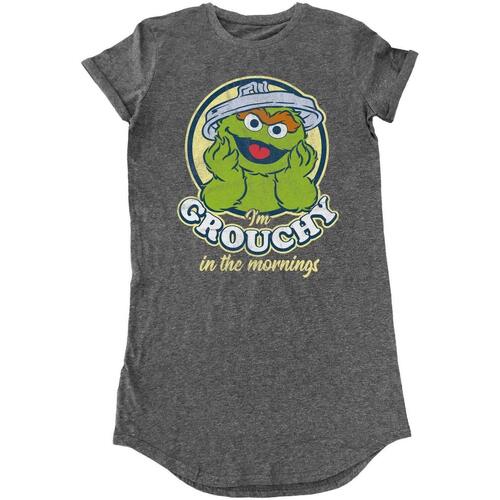 Vêtements Femme T-shirts manches longues Sesame Street Grouchy In The Morning Gris