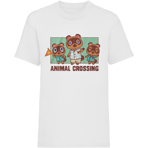 Vêtements Enfant T-shirts manches courtes Animal Crossing Nook Family Blanc