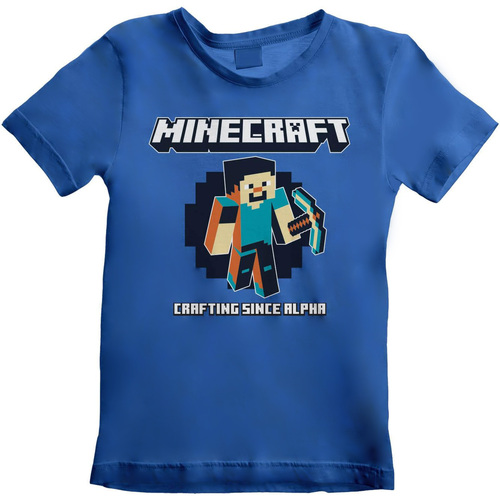 Vêtements Enfant T-shirts manches courtes Minecraft Crafting Since Alpha Bleu