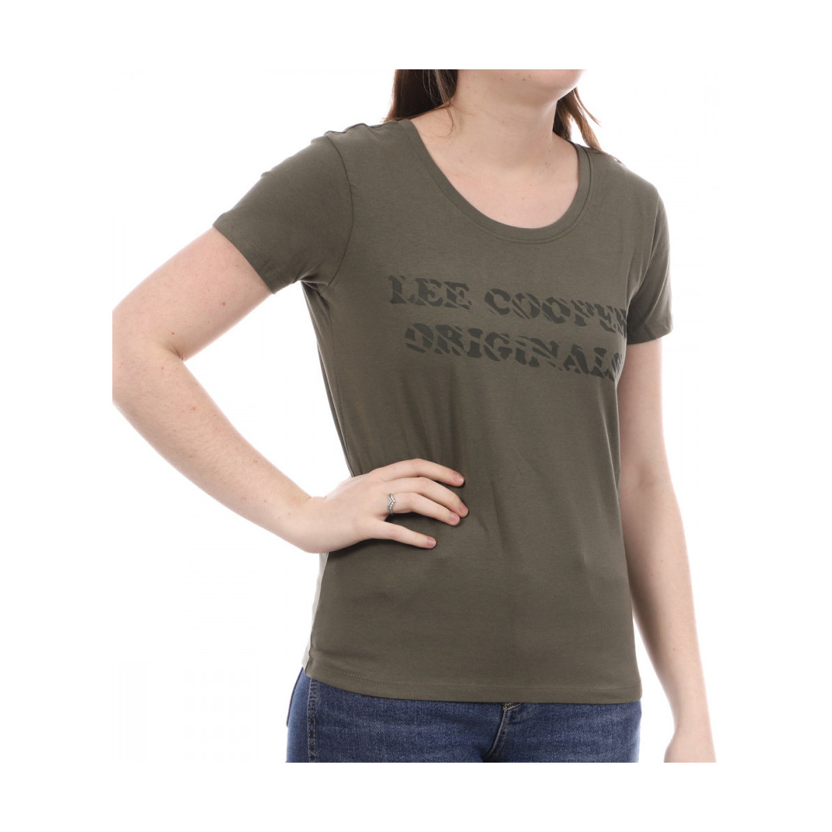 Vêtements Femme T-shirts Zip manches courtes Lee Cooper LEE-009429 Vert