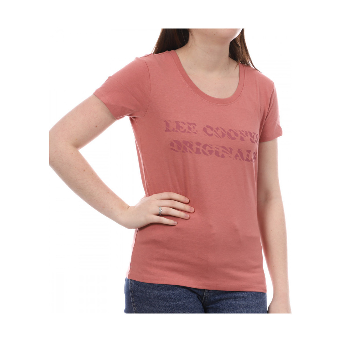 Vêtements Femme Girl's Crop Crew Neck Printed Short Sleeve T-Shirt Shorts Set LEE-009429 Rose