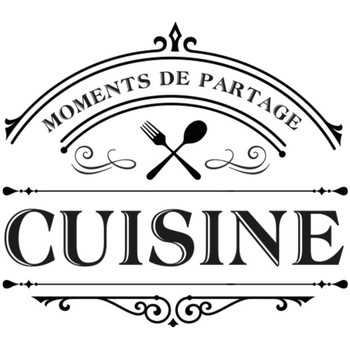 Maison & Déco Stickers Sud Trading Sticker décoratif de porte Cuisine Noir