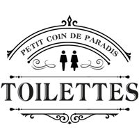 Maison & Déco Stickers Cadoons Sticker décoratif de porte toilettes Noir