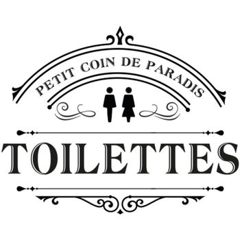 Anne De Solène Stickers Cadoons Sticker décoratif de porte toilettes Noir