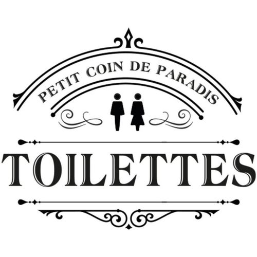 Cadoons Sticker décoratif de porte toilettes Noir - Maison & Déco Stickers  10,02 €
