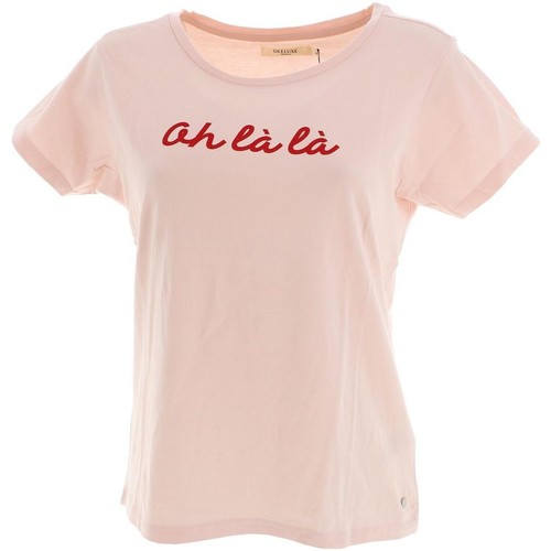 Vêtements Femme T-shirts Coton manches courtes Deeluxe Perlaw rse mc tee lady sp2 Rose