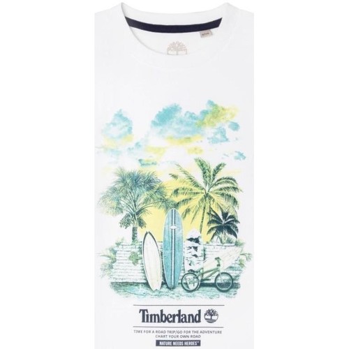 Vêtements Garçon T-shirts sleeved manches courtes Timberland  Blanc