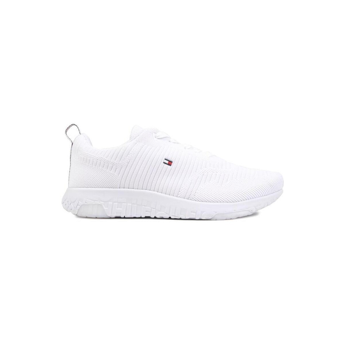 Chaussures Homme Baskets mode Tommy Hilfiger Corporate Knit Baskets Style Course Blanc