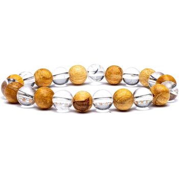 bracelets phoenix import  bracelet élastique cristal de roche et palo santo 