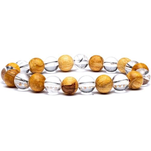 Toutes les nouveautés de la saison Bracelets Phoenix Import Bracelet élastique Cristal de roche et Palo Santo Jaune