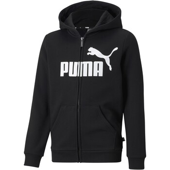Vêtements Fille Sweats Puma Gold Sweat Zippé à Capuche ESS Big Logo Noir