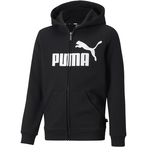 Vêtements Fille Sweats Puma Sweat Zippé à Capuche ESS Big Logo Noir