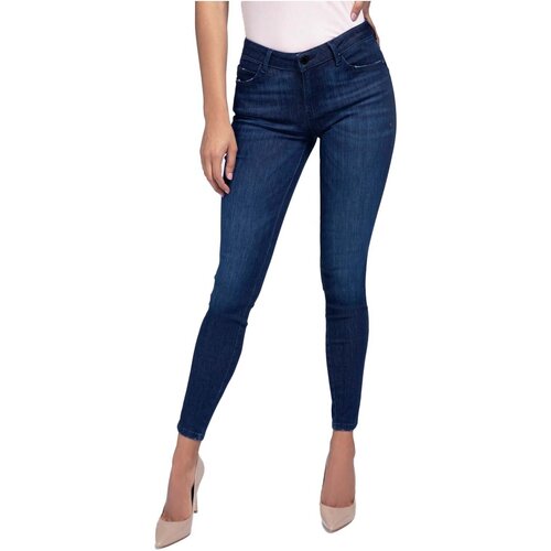 Vêtements Femme Print Jeans slim Guess W0BAJ2 D4671 Bleu