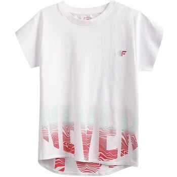 Vêtements Fille T-shirts manches courtes 4F JTSD006 Blanc, Rouge