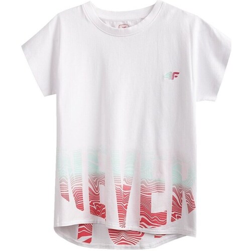 Vêtements Fille T-shirts manches courtes 4F JTSD006 Rouge, Blanc