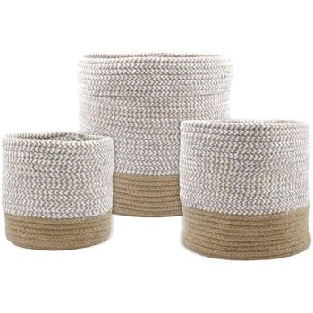 Maison & Déco Vases / caches pots d'intérieur Stof Set de 3 Paniers ou Cache-Pot en coton VANUA Beige